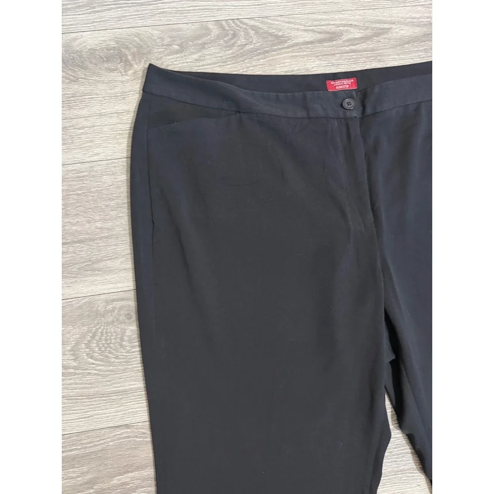 Charter Club Woman Pants 24W Petite Slim It Up Black Straight Leg Dress Office‎